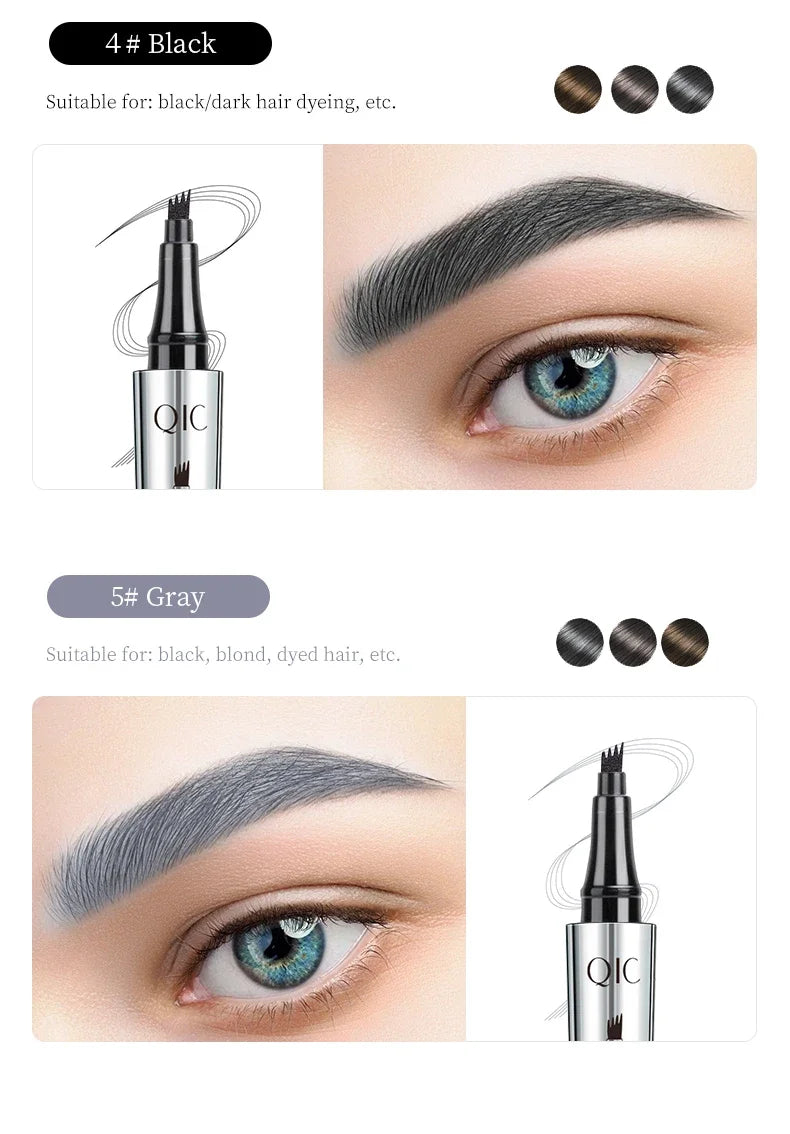 SAKSRAAR 5-Color Waterproof 4-Jaw Eyebrow Tattoo Pencil – Ultra-Fine, Long-Lasting Brow Pen