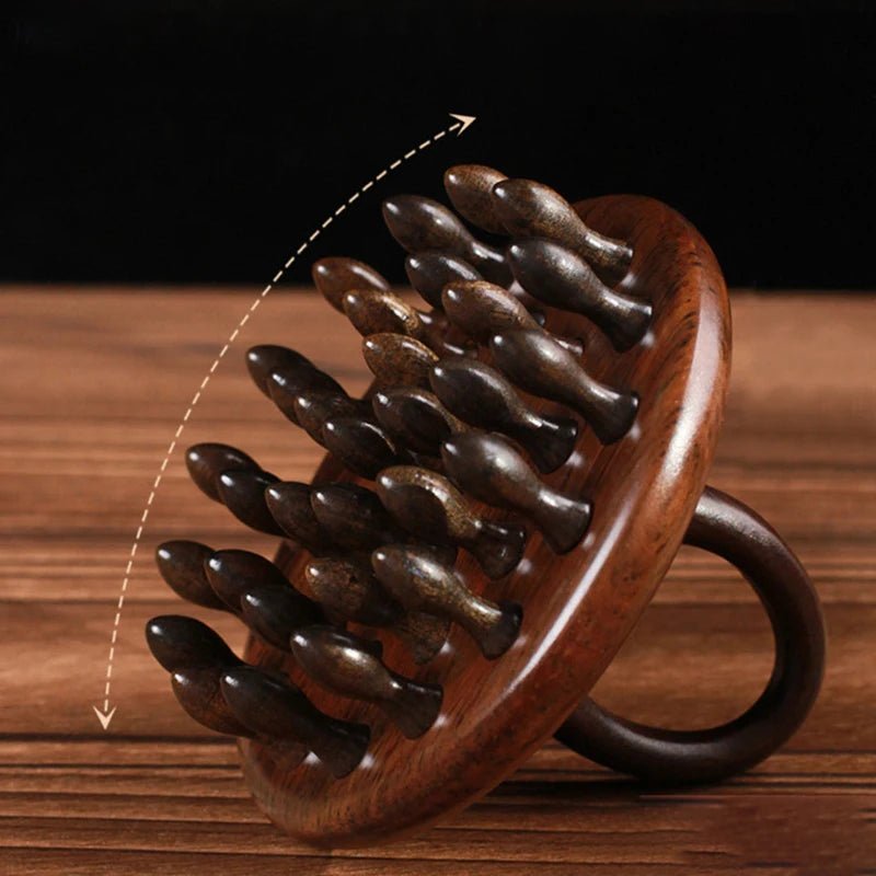 AQTOCNA Multi-Functional Wooden Scalp & Body Massage Comb – Sandalwood Guasha Therapy Tool