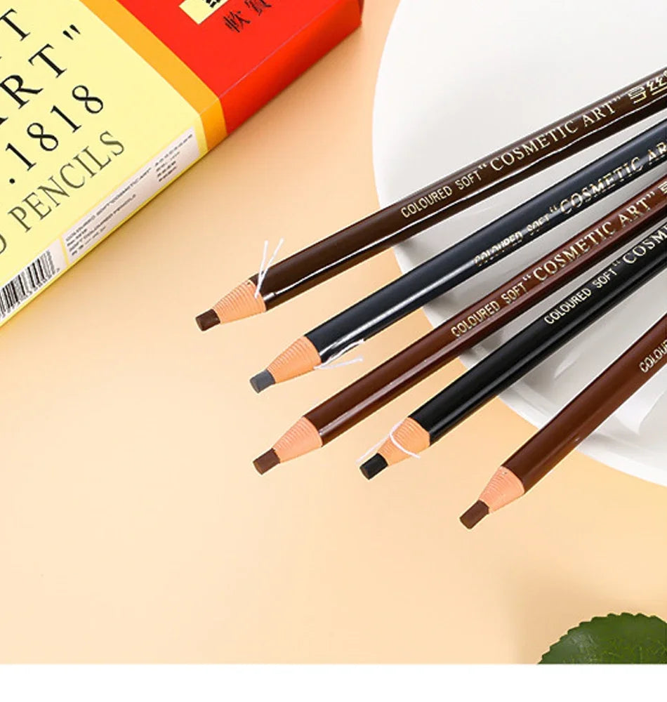 LuxuryGlow 5pcs Professional Microblading Eyebrow Pencil Set — Waterproof & Long-Lasting