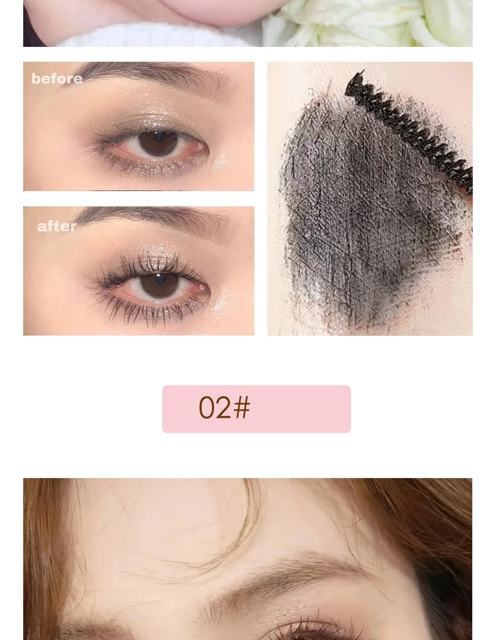 LuxuryGlow Ultra-Fine Brush Head 3D Black Mascara – Lengthening & Waterproof