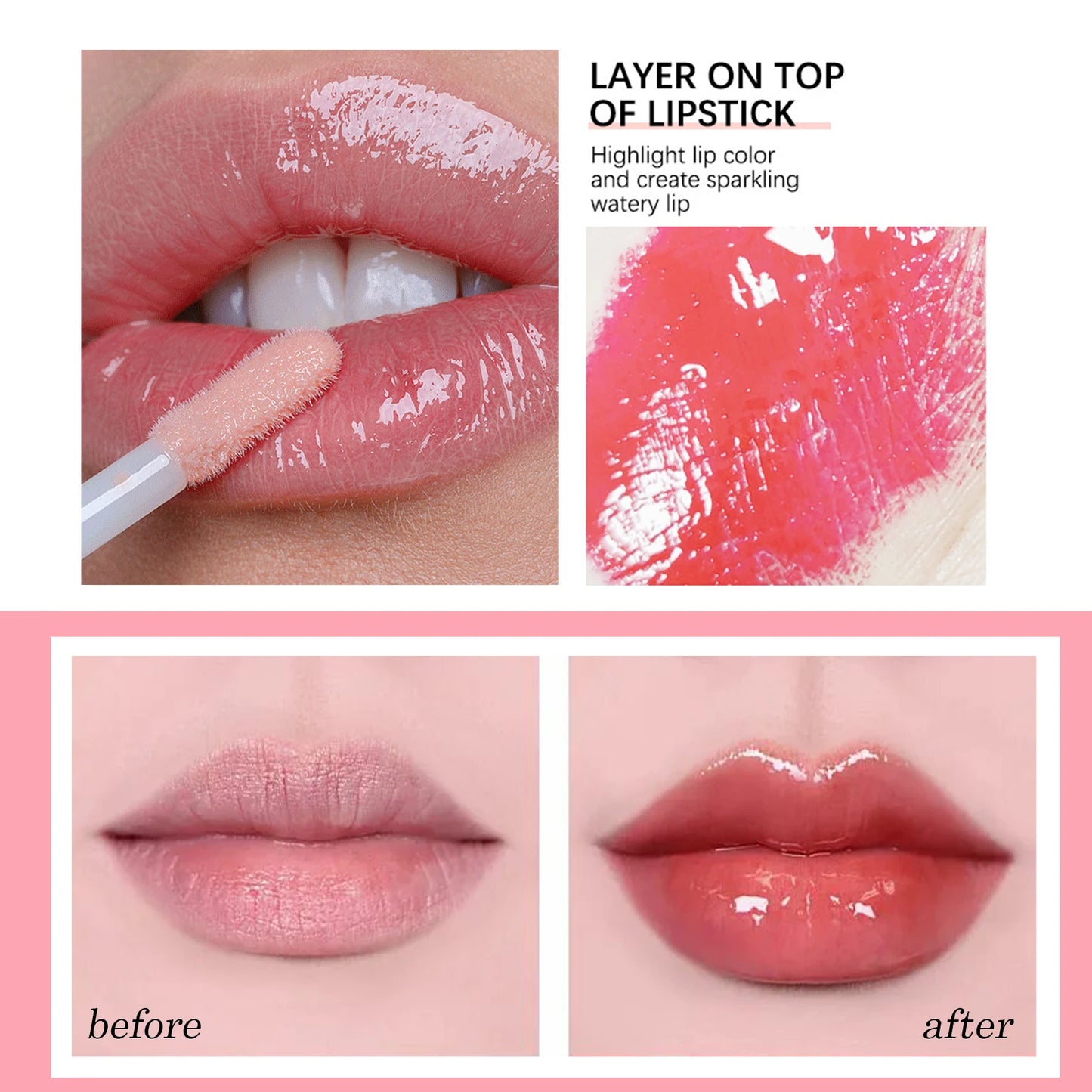 Bálsamo labial hidratante con brillo de labios: hidratante y voluminizador (6 ml)