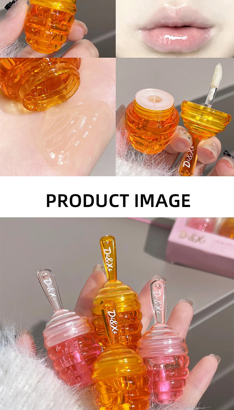 Set de aceites labiales LuxuryGlow Honeypot: cuidado labial hidratante y duradero