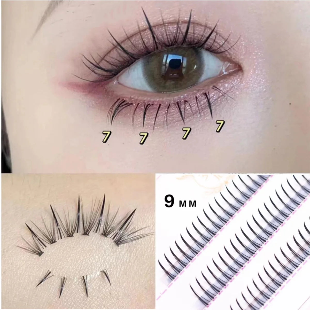JPNPL MIAOJIE DIY False Eyelashes — Natural Fairy Cluster Lashes 8-12mm Mix