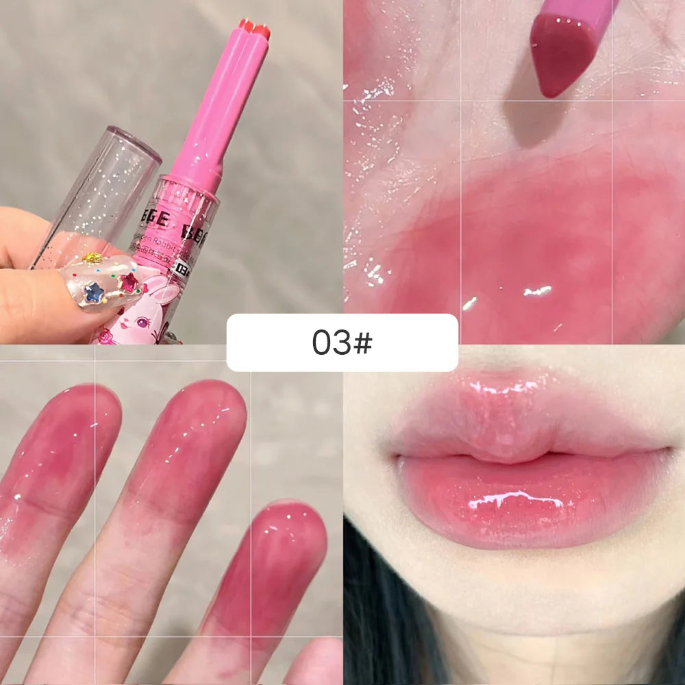 Brillo labial Gege Bear Garden Pink Rabbit: hidratante, duradero y resistente al agua.