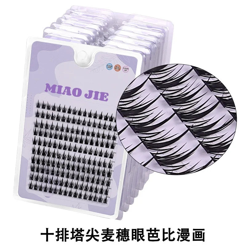 RBQJ MIAOJIE 160 Rows Faux Mink Cluster Lashes – Natural DIY Eyelash Extensions