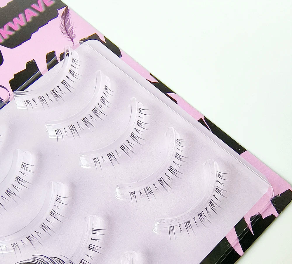 BLINKWAVE 5 Pairs Clear Band Lower False Eyelashes – Natural Manga Bottom Lashes