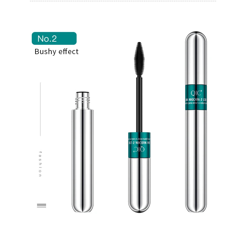 QIC 2-in-1 Waterproof Silk Fiber Mascara for Eyelash Extension – Lengthening & Volumizing