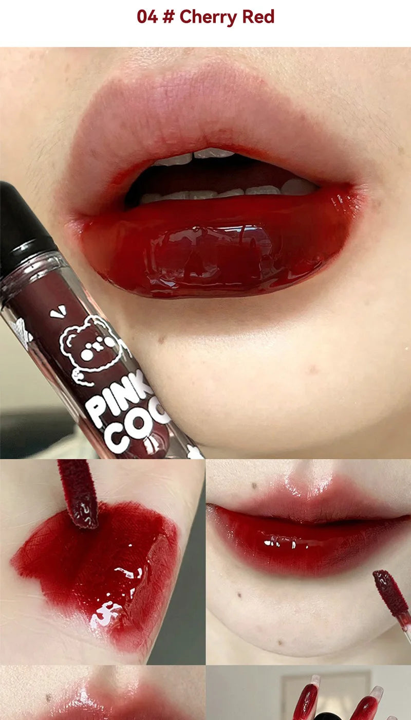 PINKCOCO Mirror Lip Glaze: brillo nude de larga duración con brillo iluminador