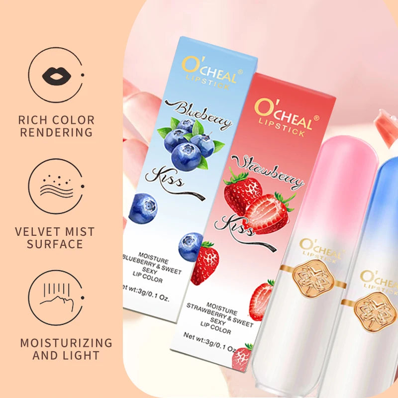 Bálsamo labial de frutas que cambia de color OCHEAL: duradero e hidratante