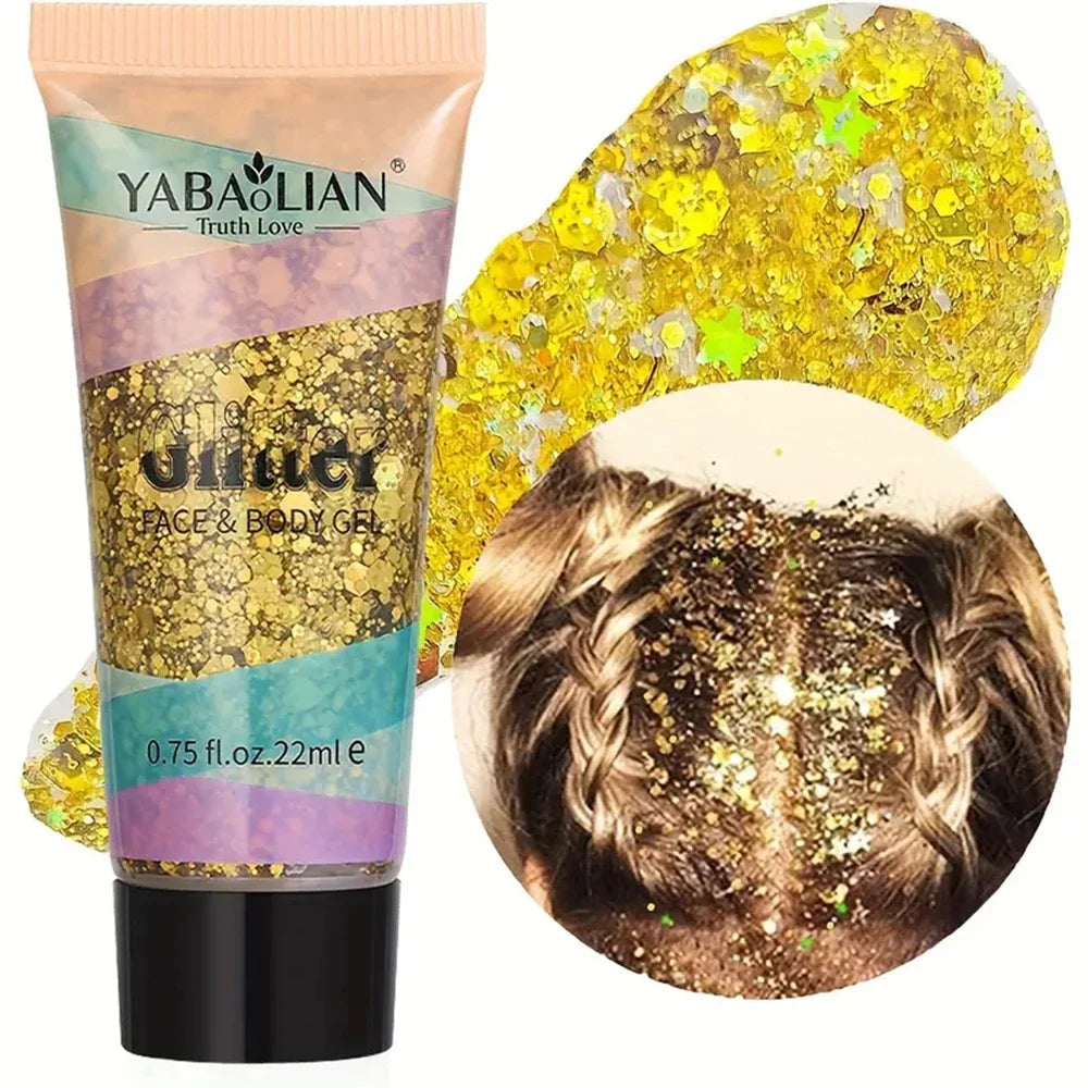 SAKSRAAR Mermaid Sequin Body Glitter Gel – Long-Lasting Sparkle for Festivals & Parties