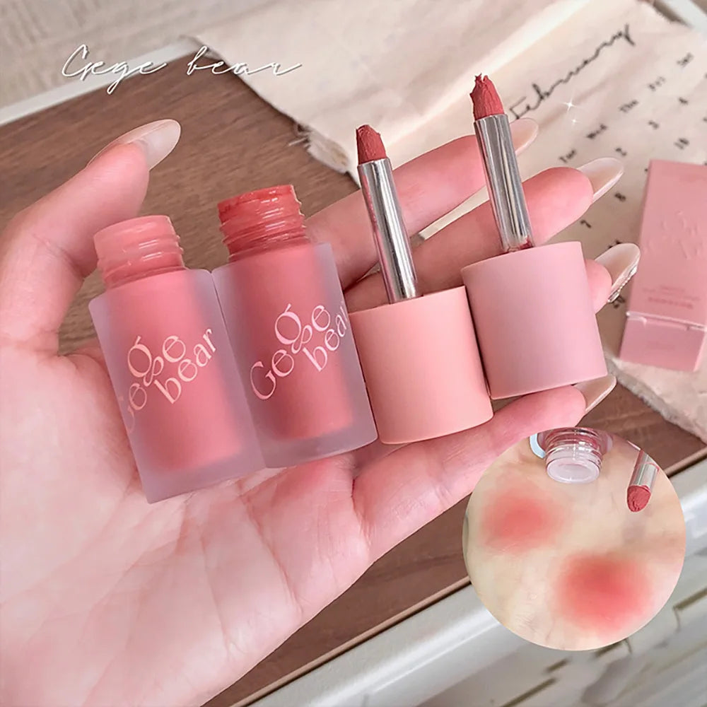 Crema de terciopelo 4 en 1 Gege Bear: lápiz labial, rubor, sombra de ojos y contorno
