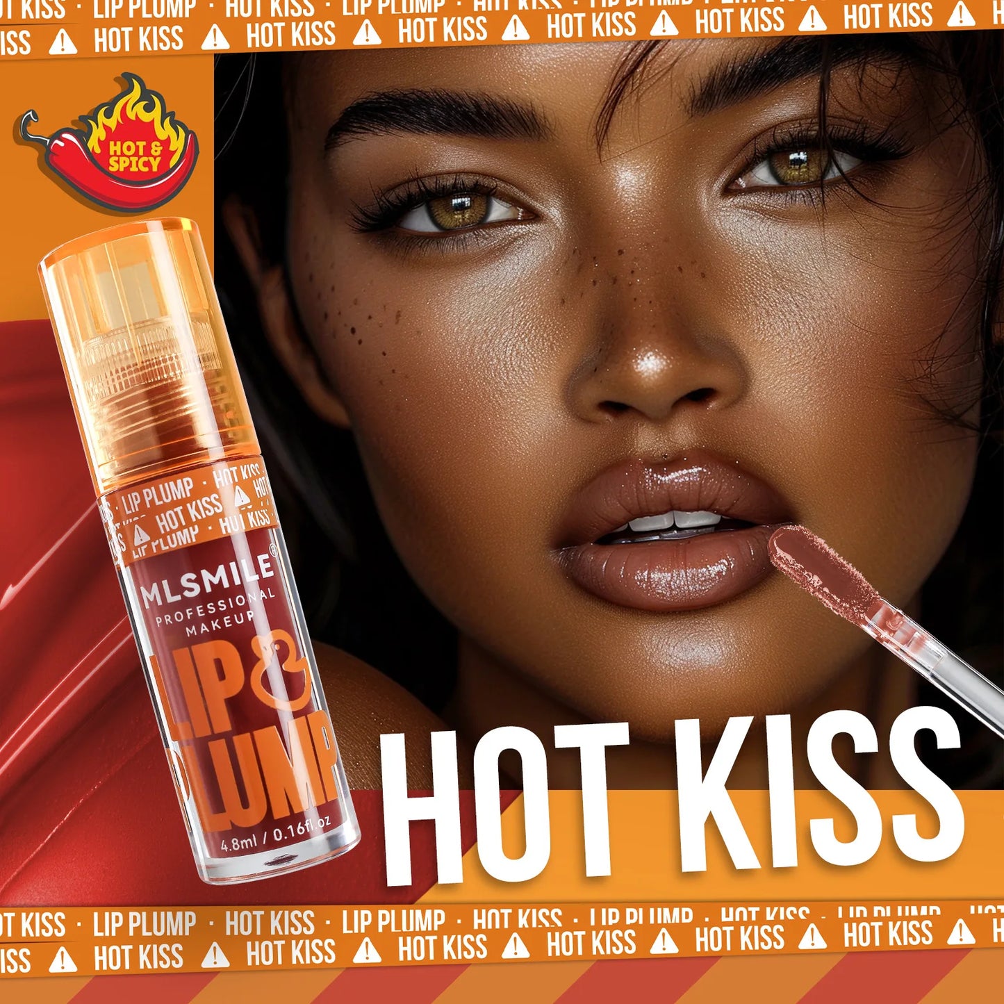 MLSMILE Aceite hidratante para labios con efecto voluminizador de pato: brillo hidratante de larga duración