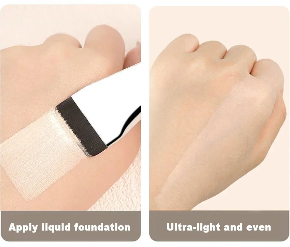 مجموعة فرشاة وملاعق مكياج من الفولاذ المقاوم للصدأ من LuxuryGlow - أداة خلط كريم الأساس والكريم