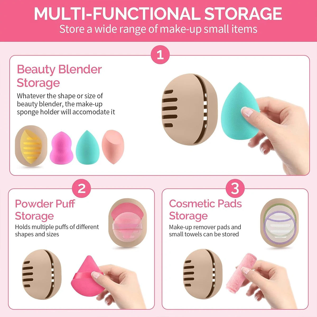 LuxuryGlow Eco-Friendly Silicone Beauty Blender Storage Case – Portable & Reusable Organizer