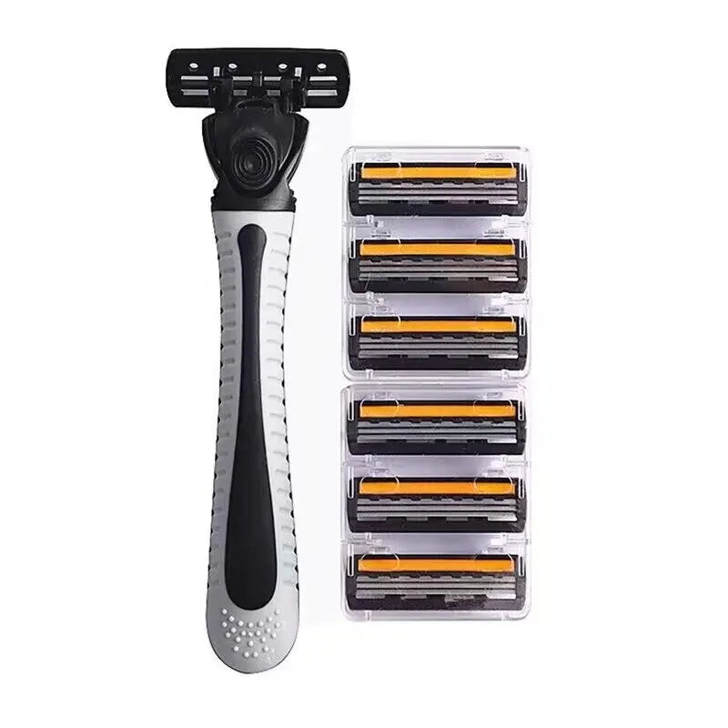 LuxuryGlow Triple-Blade Men's Razor | Reusable Shaver with Imported Blades for Smooth Shaving