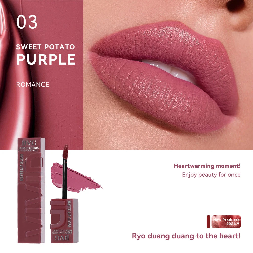 BVG Matte Long-Lasting Liquid Lip Gloss – Non-Fading, Waterproof Lip Color