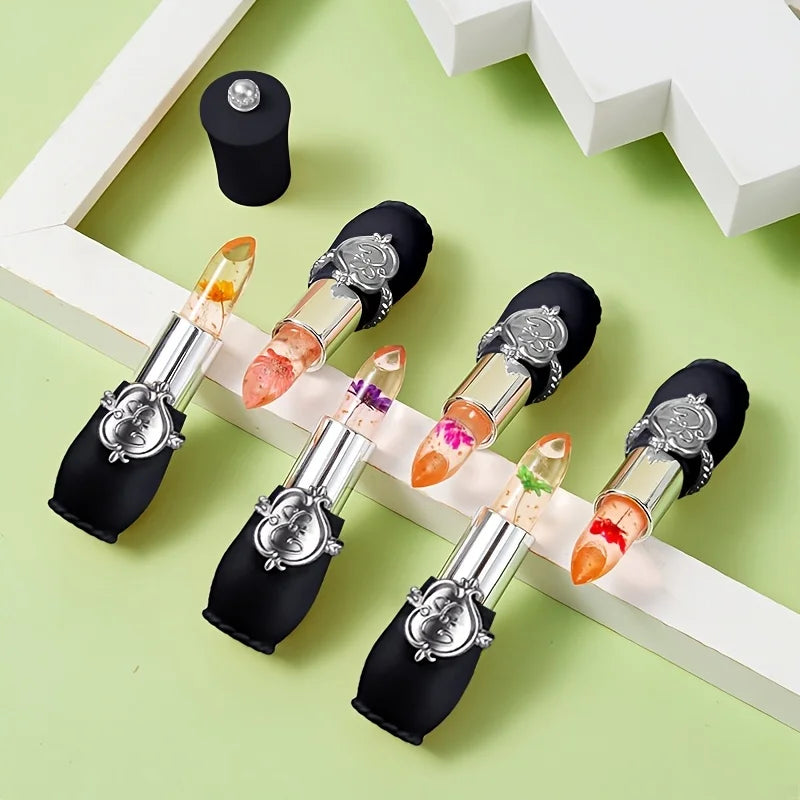 Set de labiales LuxuryGlow Flower Jelly: cambia de color, hidratante y de larga duración.