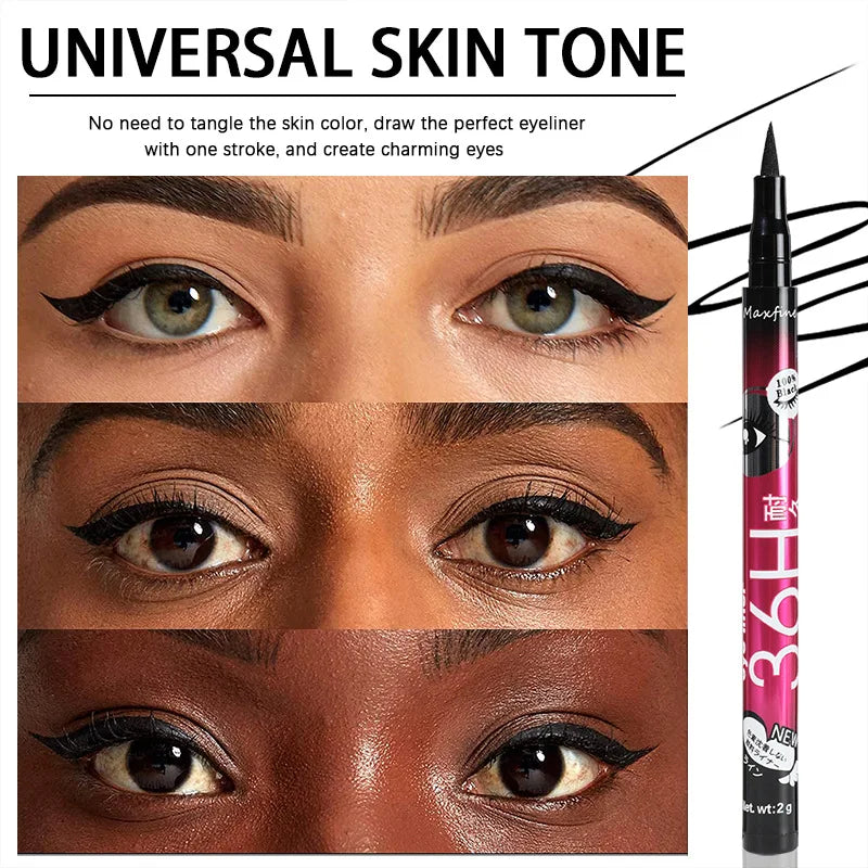 MAXFINE Waterproof Liquid Eyeliner – Long Lasting, Smudge-Proof & Quick Dry Formula