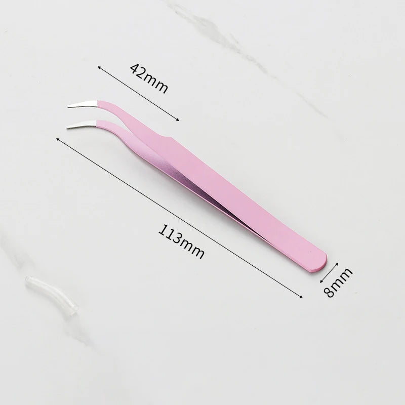 LuxuryGlow Macaron Color Eyelash Tweezers – Stainless Steel Precision Tool for Nail Art, Stickers & DIY Crafts