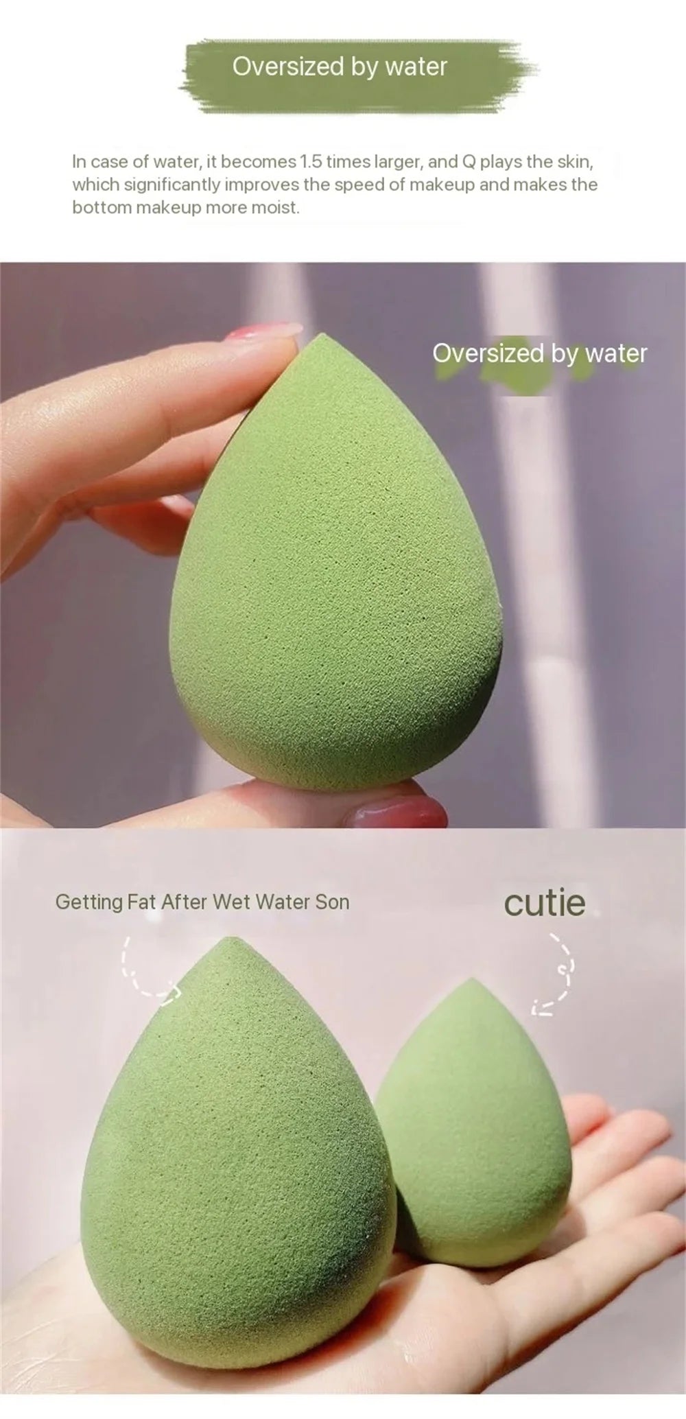 LuxuryGlow 4PCS Soft Makeup Sponge Blender Set – Flawless Foundation & Powder Puff