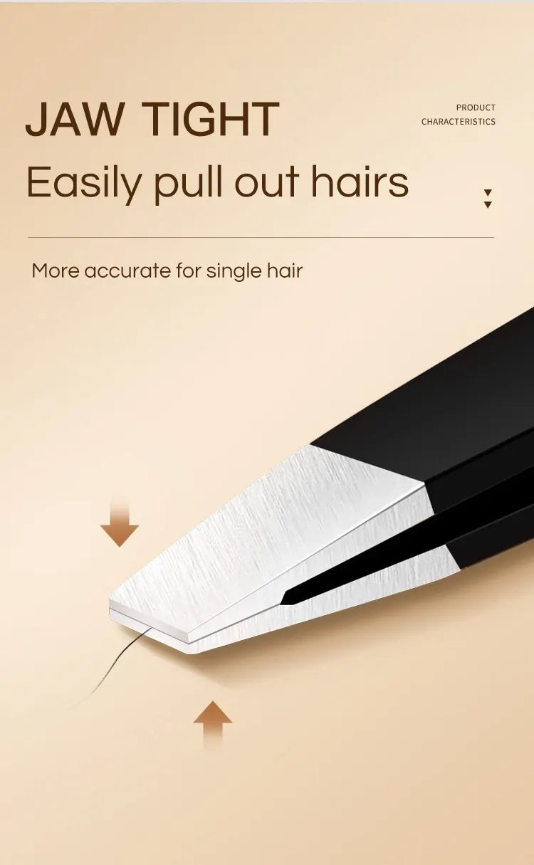 GECOMO Stainless Steel Eyebrow Tweezer – Slant & Flat Tip for Precision