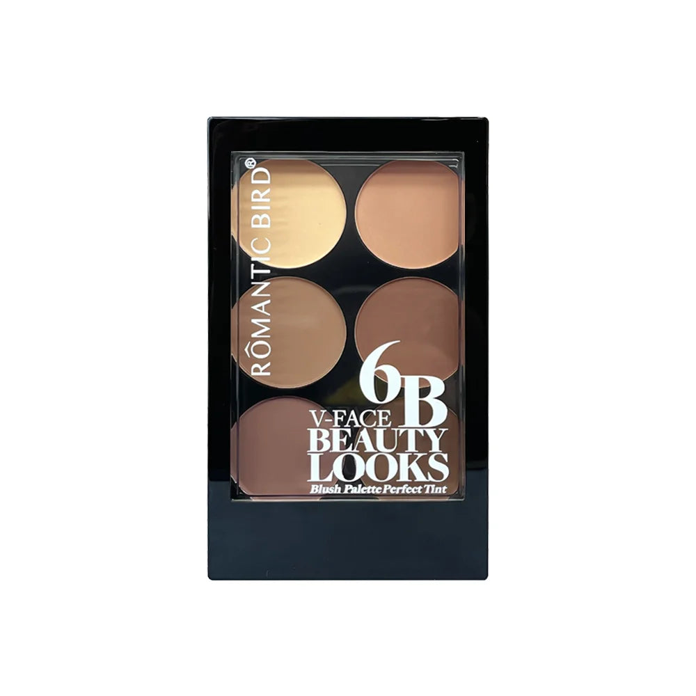 LuxuryGlow 6-Color Contour & Highlight Palette with Brush – Long-Lasting Face Sculpting Kit