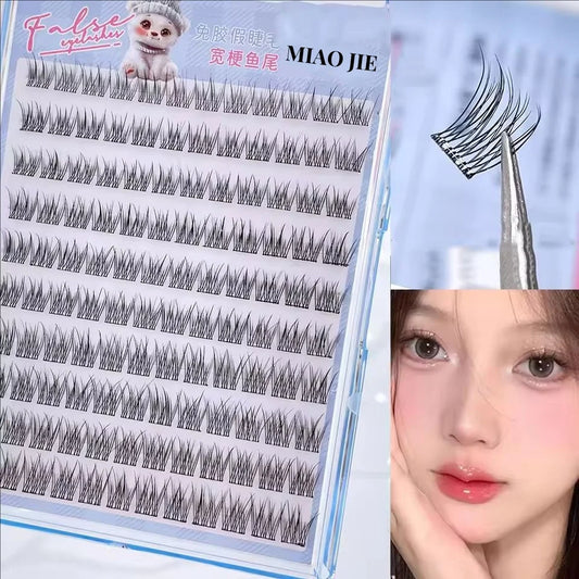 JPNPL MJ 10 Rows Self-Adhesive Eyelash Clusters – Natural, Glue-Free & Reusable