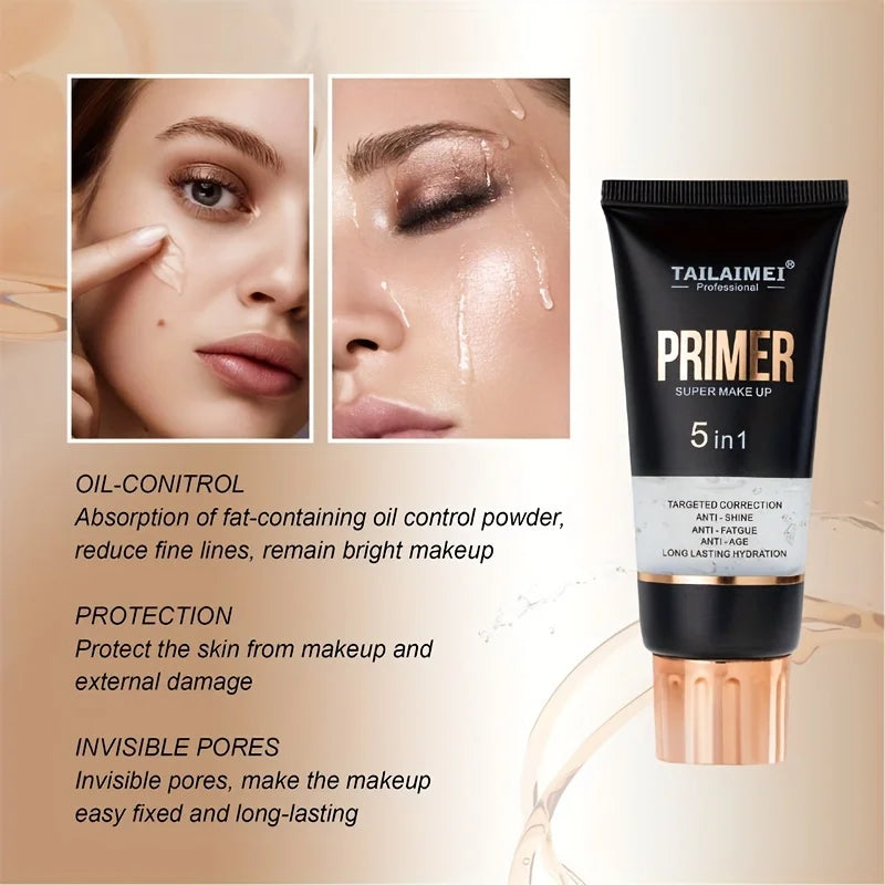 LuxuryGlow Waterproof Transparent Gel Primer with Avocado & Rose Extract – 60ml