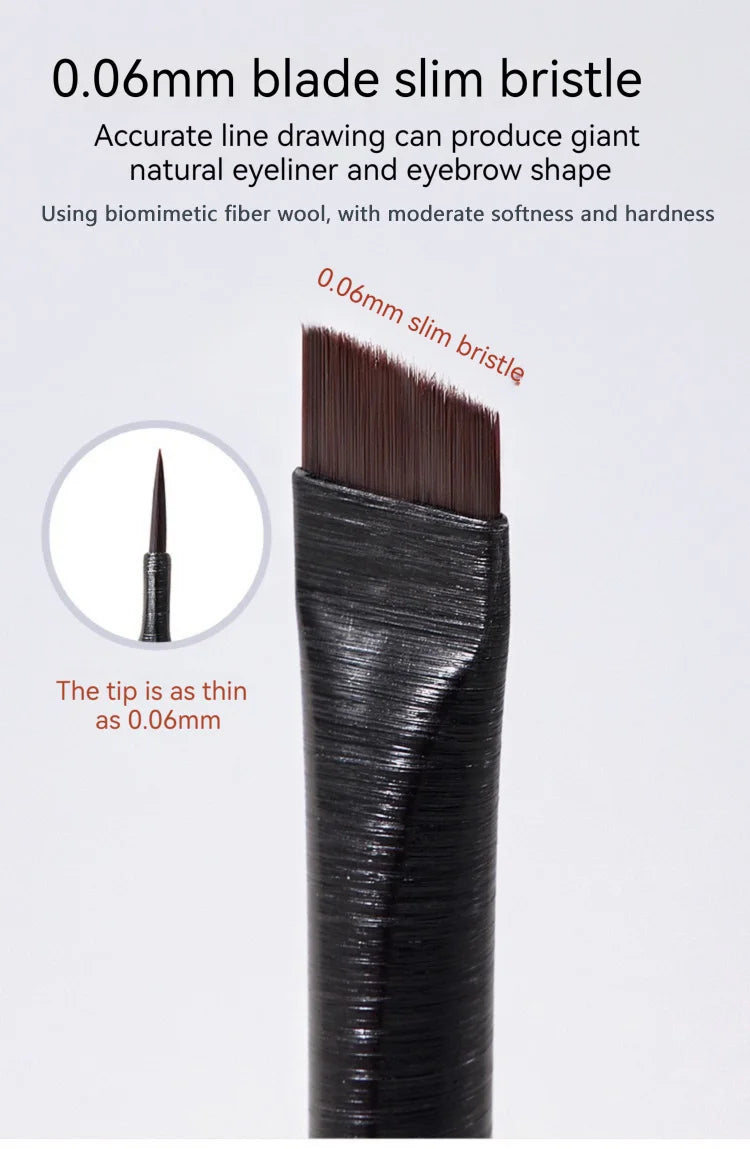 LuxuryGlow 3PCS Precision Eyeliner & Eyebrow Contour Brush Set – Soft Fiber Makeup Tools