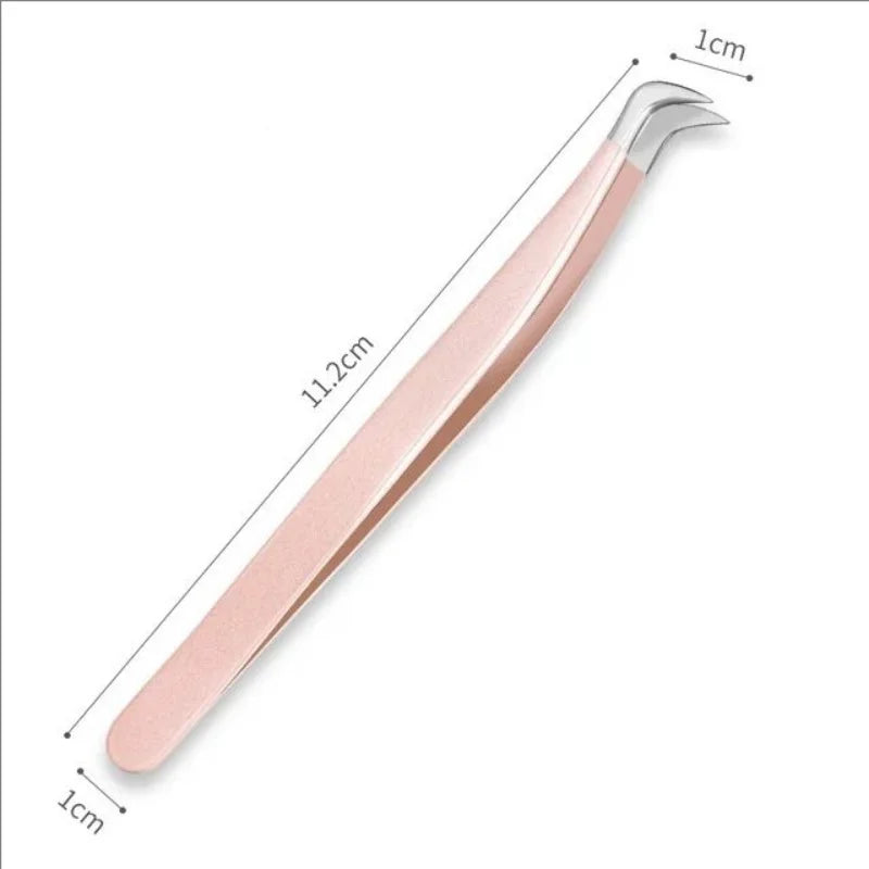 LuxuryGlow MJ Stainless Steel Eyelash Extension Tweezers – Precision 3D Lash Tool