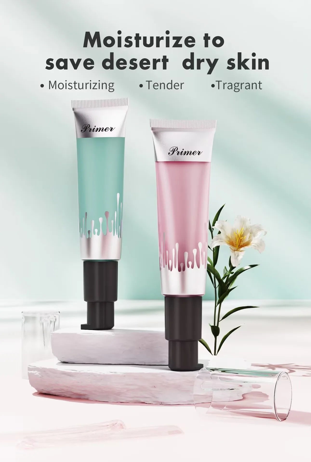 Prebase hidratante facial LUXURYTO Power Grip de 24 ml: minimiza los poros, suaviza y es una base de maquillaje de larga duración.