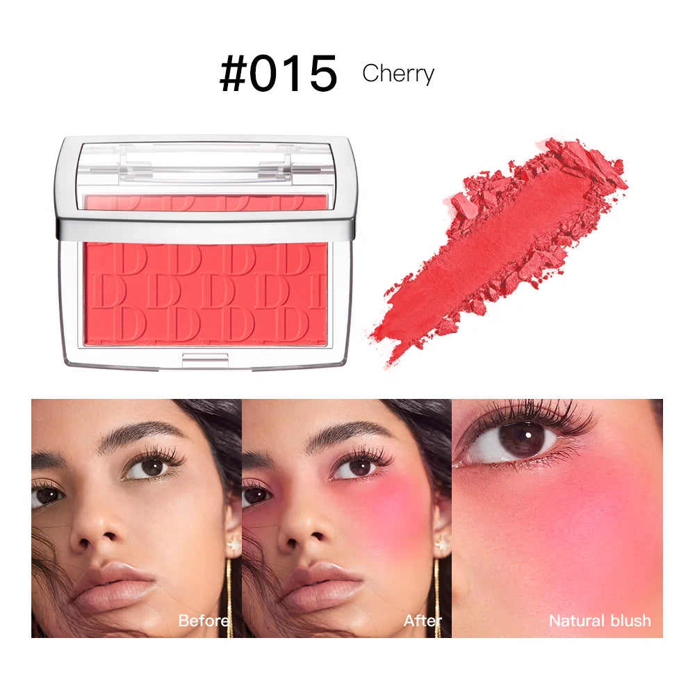 Paleta de rubor mate en relieve LuxuryGlow de 6 colores: alta pigmentación, brillo rosado natural