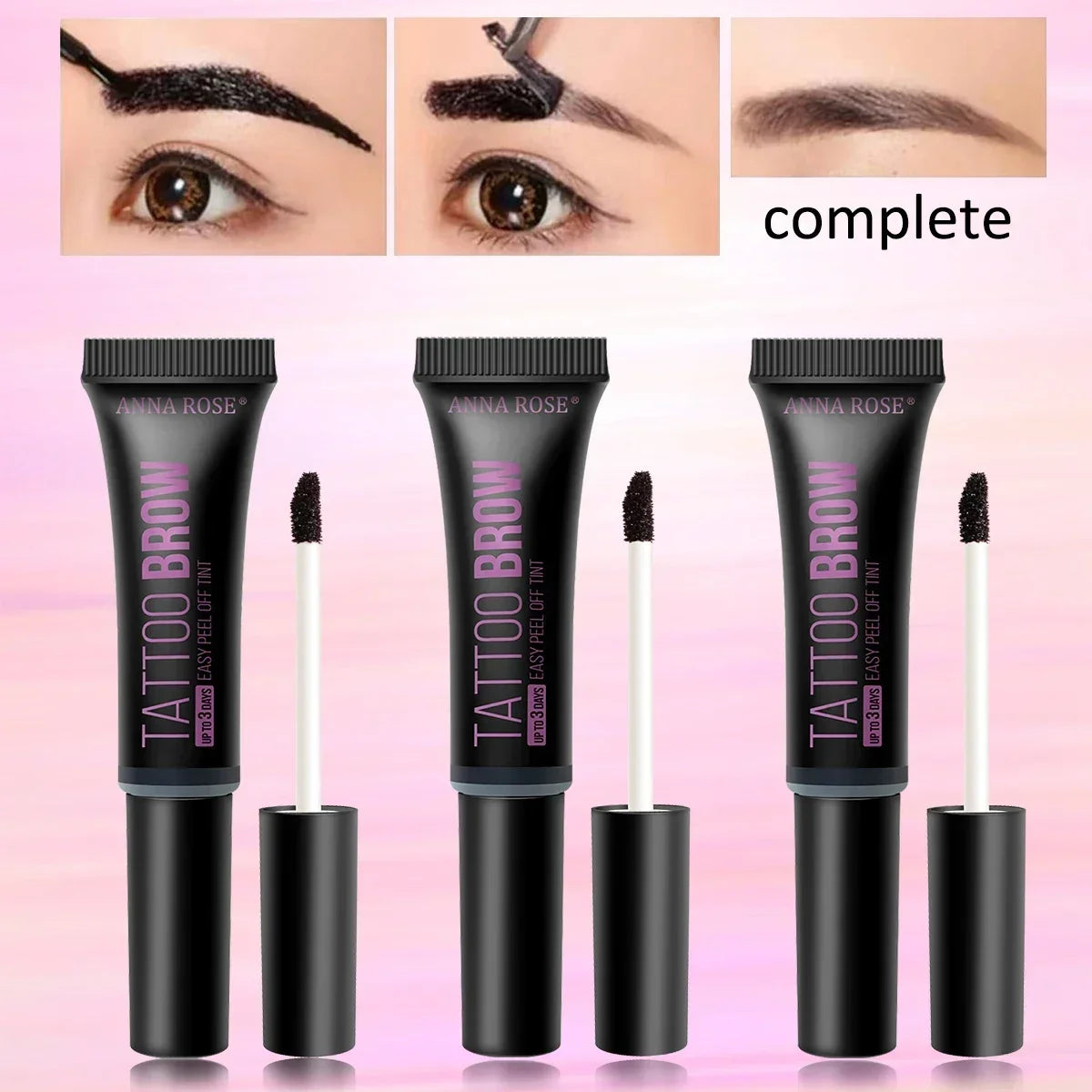 Gel de cejas LuxuryGlow resistente al agua, despegable y con plantillas: a prueba de manchas, duración de 3 días