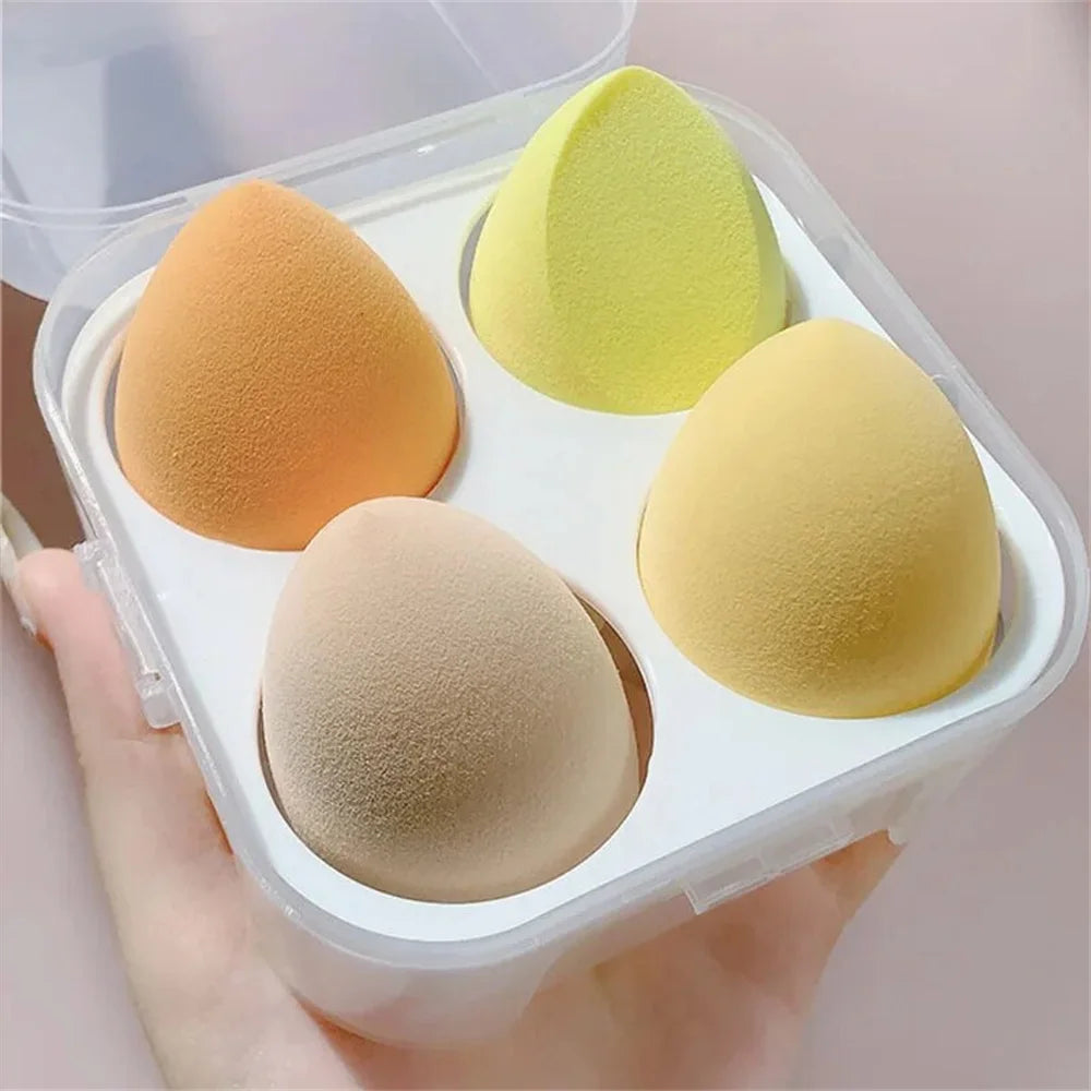 LuxuryGlow 4PCS Soft Makeup Sponge Blender Set – Flawless Foundation & Powder Puff