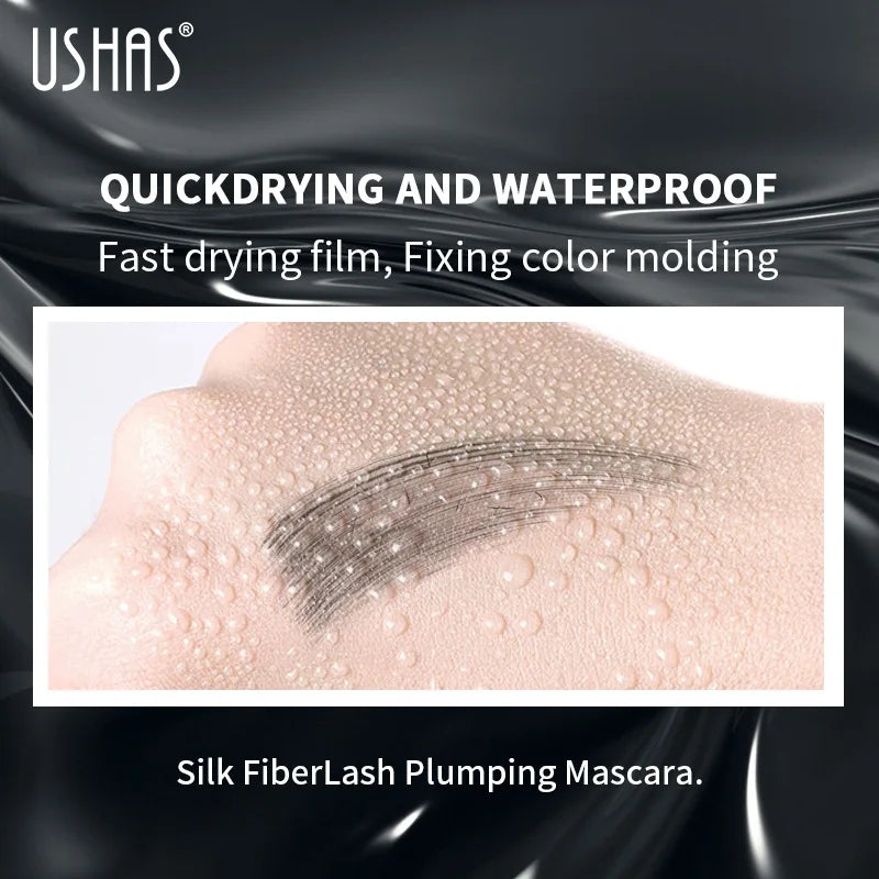 USHAS 4D Ultra Long Lasting Waterproof Mascara – Fiber Lash Extension with 360° Spiral Brush