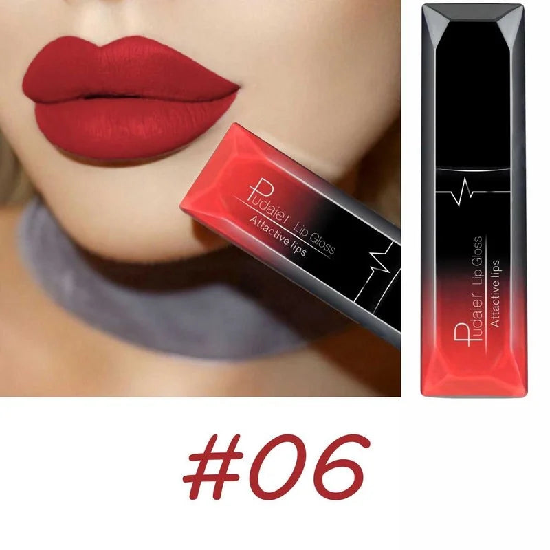 Lápiz labial líquido mate de larga duración LuxuryGlow de 17 colores: crema labial resistente a las manchas