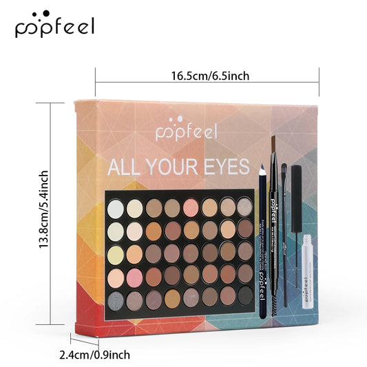 POPFEEL All-in-One Eye Makeup Set – Palette, Eyeliner, Mascara & Tools