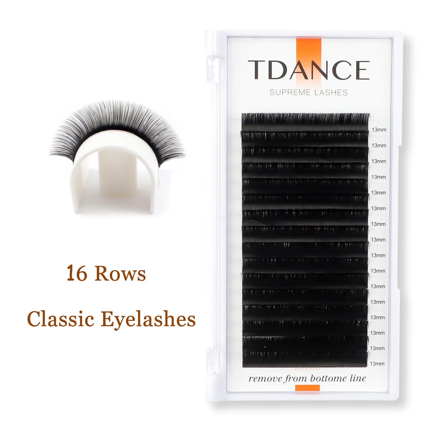 TDANCE Classic Individual Eyelash Extensions – 16 Rows Soft Faux Mink Lashes for Russian Volume C90