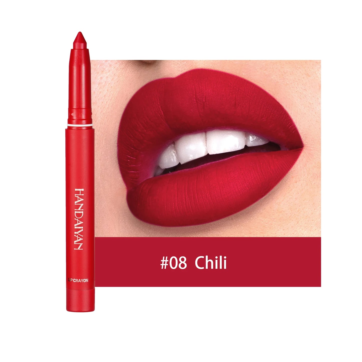 HANDAIYAN Matte Lipstick Pen with Built-In Sharpener – Fadeless & Non-Staining