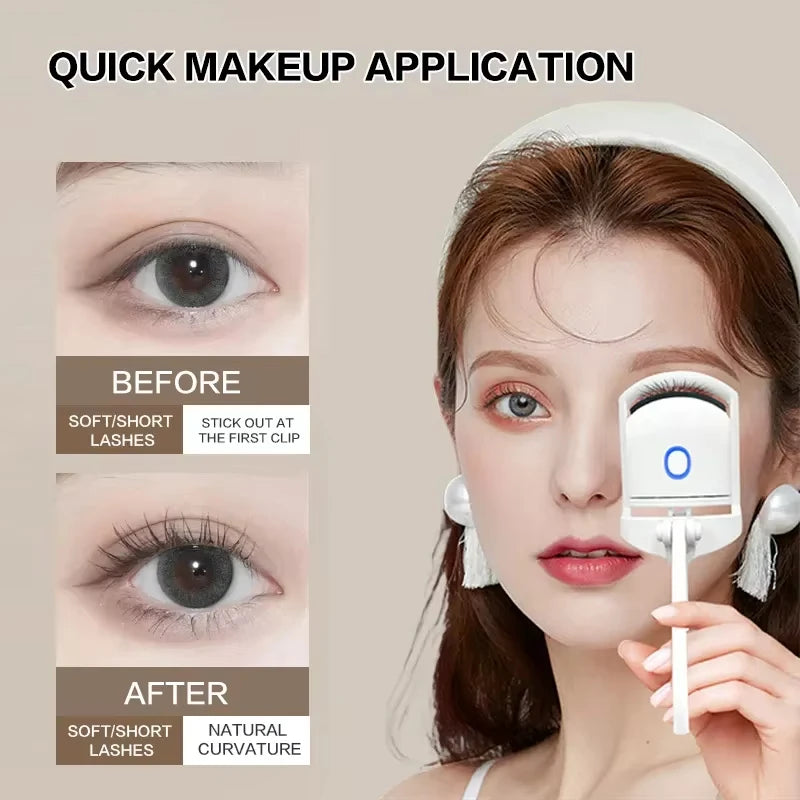 Rizador de pestañas eléctrico LuxuryGlow: rizado duradero, recargable y con suave calor.