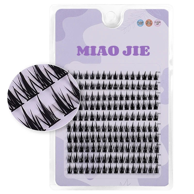 RBQJ MIAOJIE 160 Rows Faux Mink Cluster Lashes – Natural DIY Eyelash Extensions