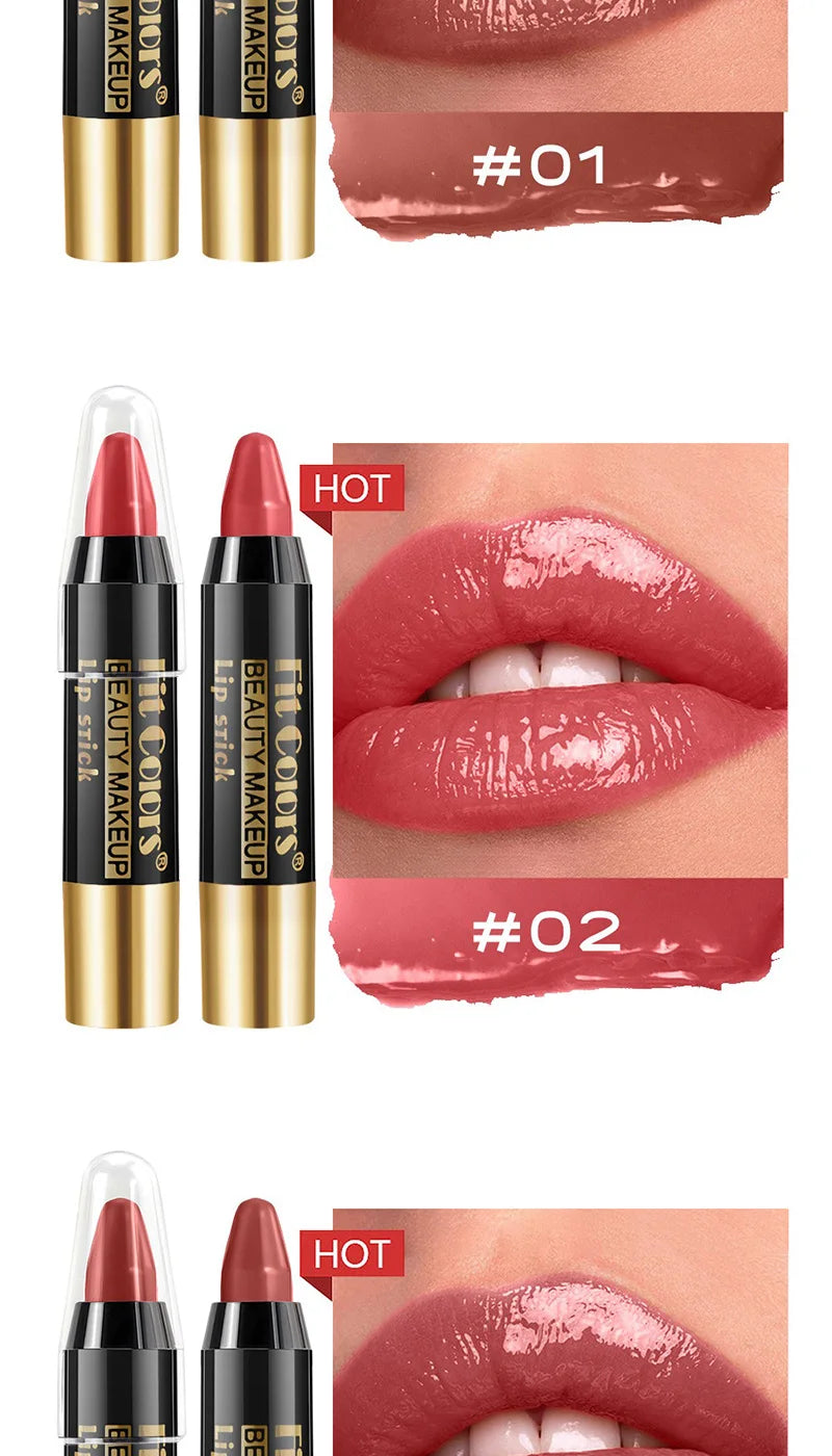 Set de lápices labiales LuxuryGLOW Fit Colors Velvet: 6 tonos, resistentes al agua e hidratantes