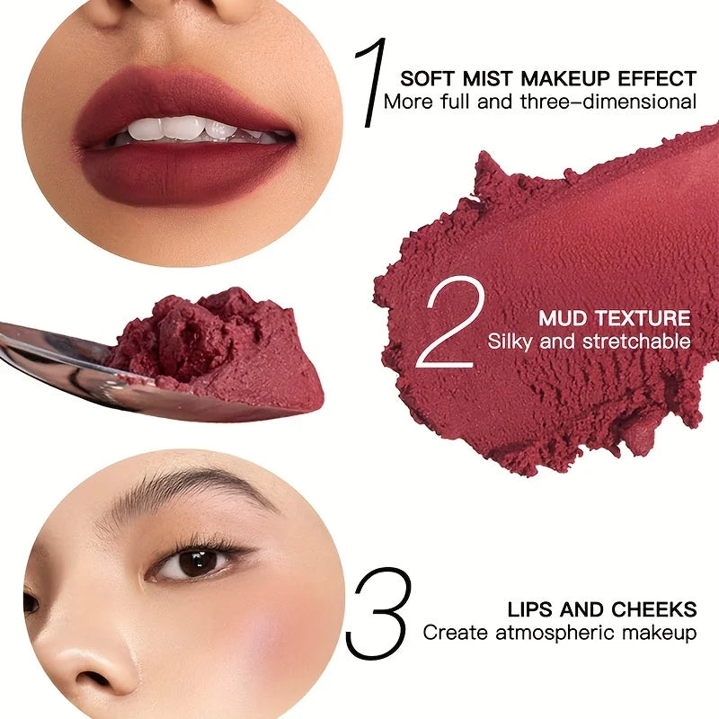 Brillo labial mate aterciopelado LuxuryGlow de 19 colores: labial líquido resistente al agua y de larga duración.