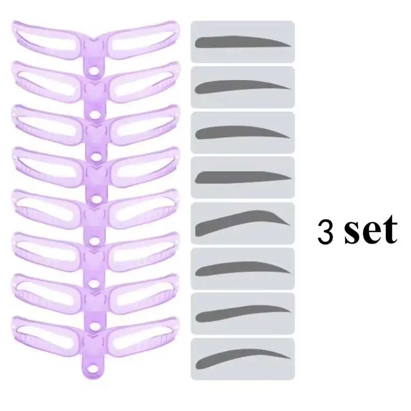 ZXZZS 8-in-1 Reusable Eyebrow Stencil Kit with Brow Stamp – Easy Makeup Tool