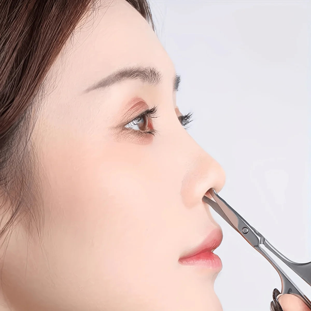 Tijeras de precisión para cejas y vello facial de acero inoxidable YMOLGA: herramienta de cuidado unisex