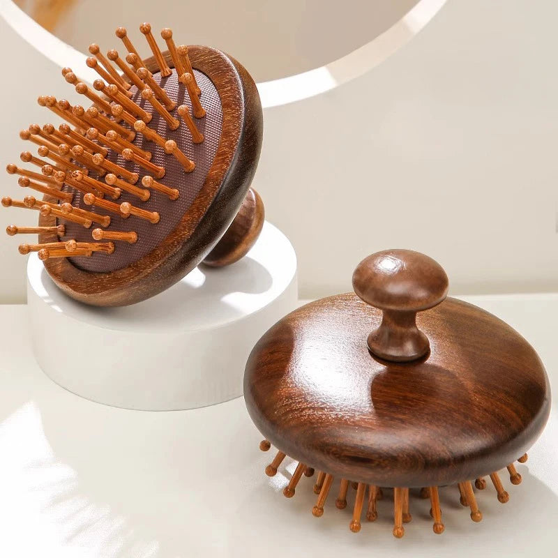 AQTOCNA Multi-Functional Wooden Scalp & Body Massage Comb – Sandalwood Guasha Therapy Tool