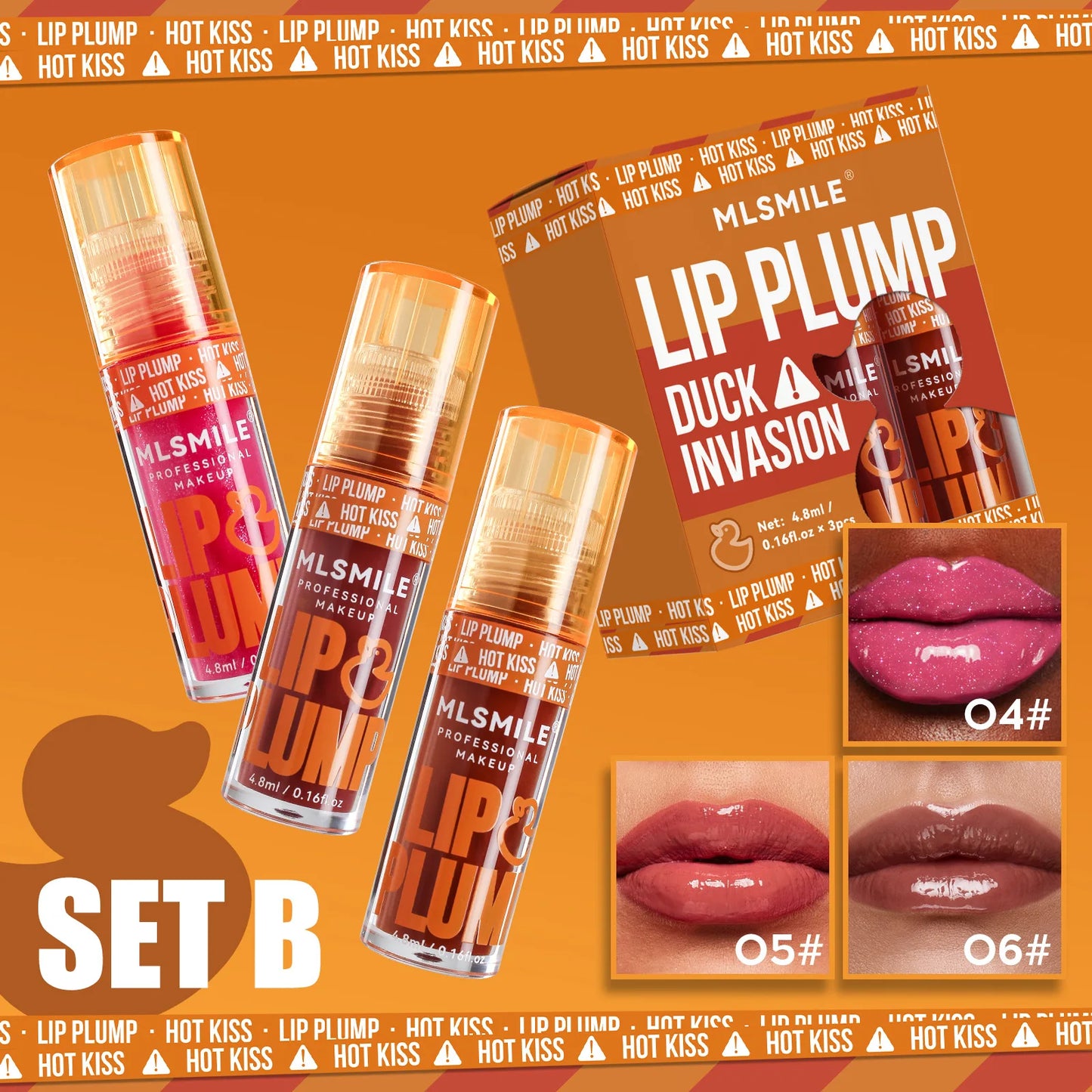 MLSMILE Set de 3 aceites labiales hidratantes con fragancia frutal: hidratantes y brillantes