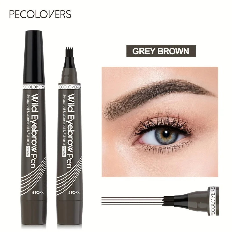 LuxuryGlow 4-Tip Waterproof Eyebrow Tattoo Pen – Long-Lasting Liquid Brow Enhancer (6 Shades)