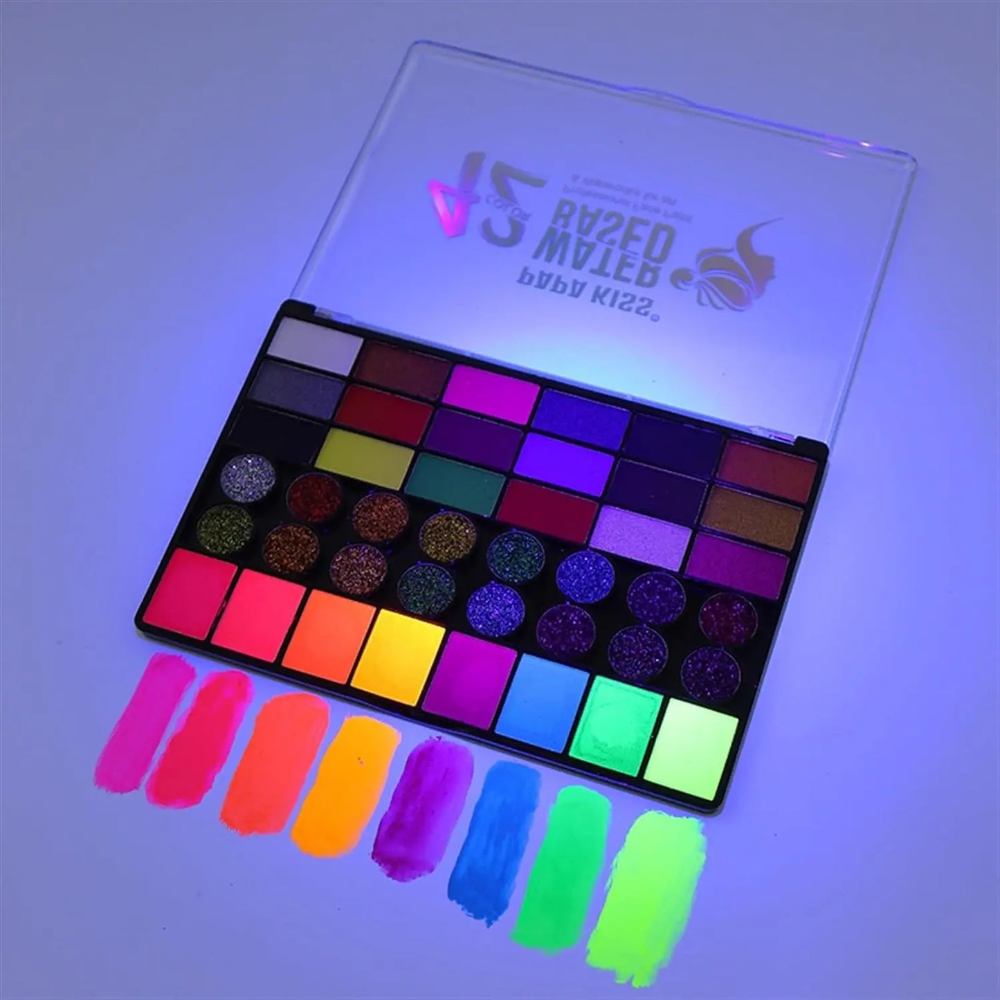 VERONNI 42-Color UV Neon Body & Face Paint Set – Water Activated, Safe for Kids & Adults