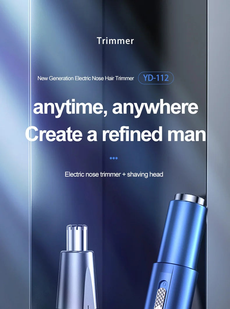Newmine Rechargeable Electric Nose & Ear Hair Trimmer for Men – Safe Facial Grooming Tool